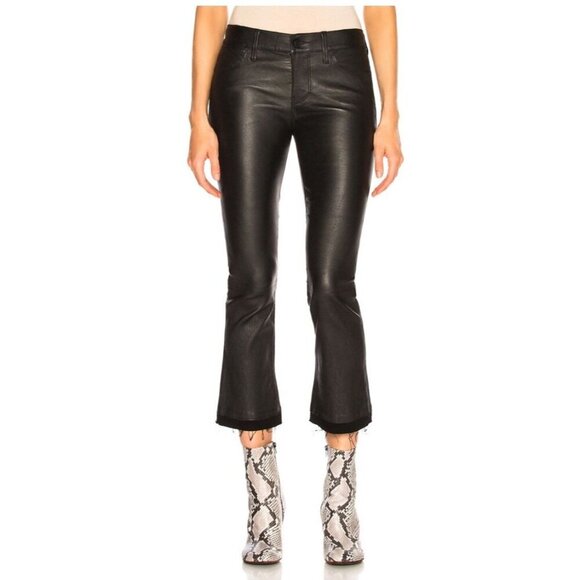 NWT RtA Kiki Flared Leather Cropped Shiny Pants Size 26 - Picture 2 of 15